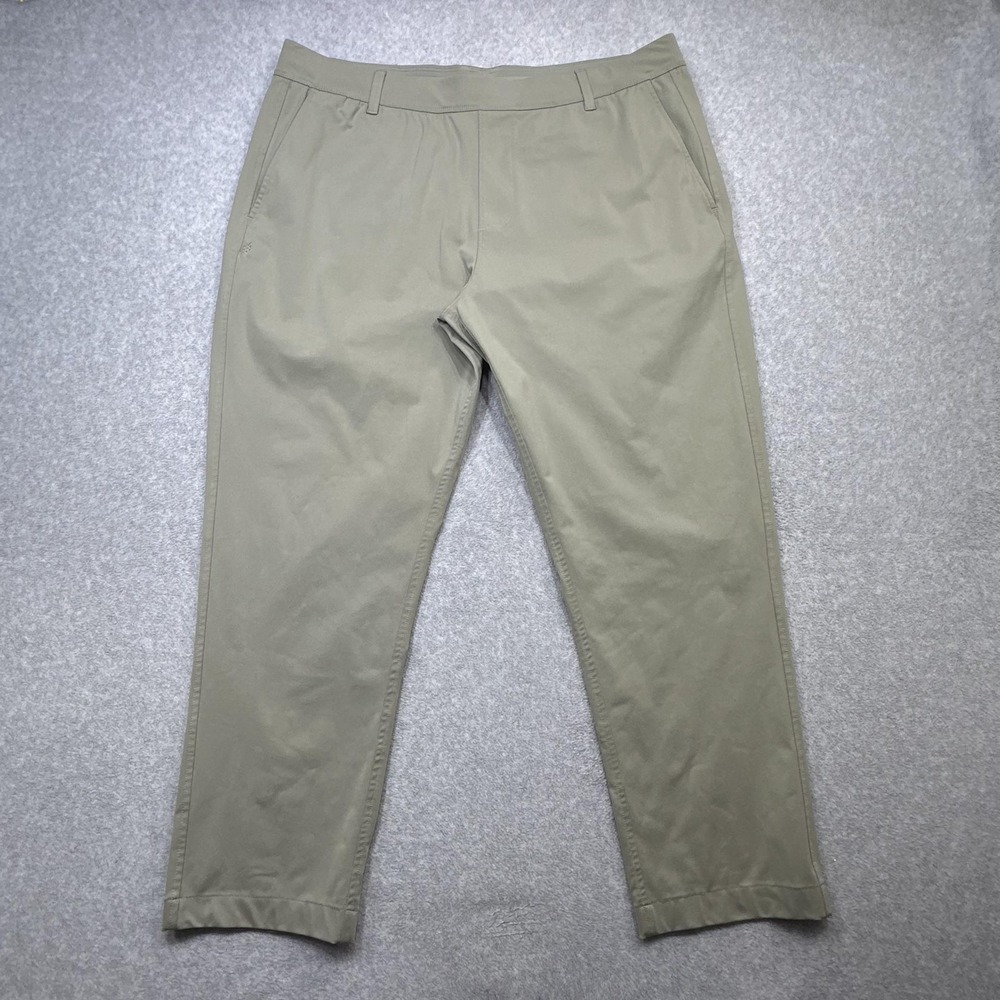 Rhone Commuter Pants Men XL Beige Pull On Stretch Chino Performance Casual 37x26